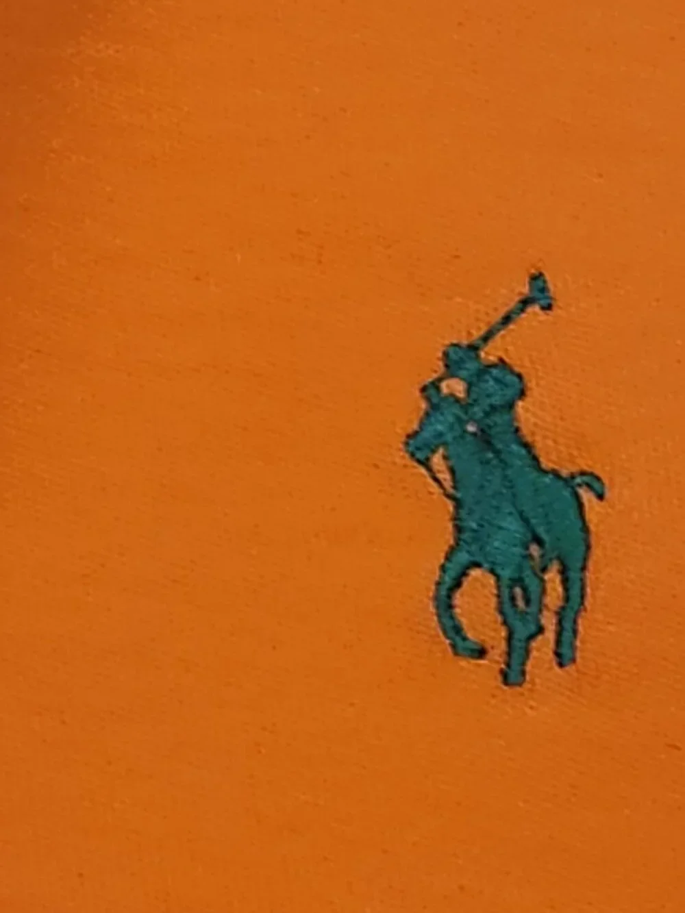 POLO RALPH LAUREN size L mens Orange Interlock Polo Shirt Green Pony Classic Fit